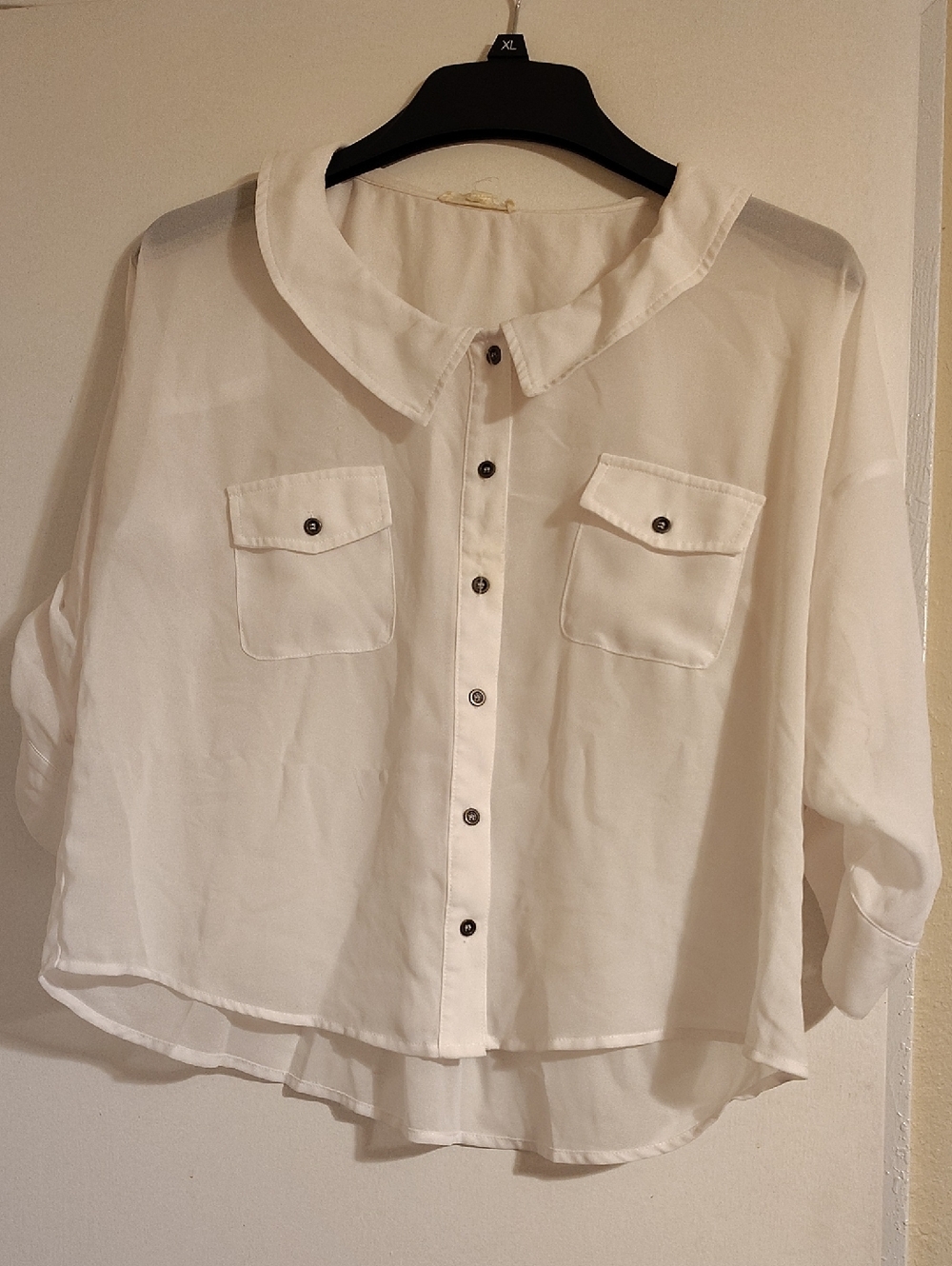 Rachael & Chloe Cream Button-Front Top